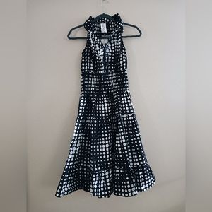 Kara Chic Sleeveless Black and White Polka Dot Dress One Size